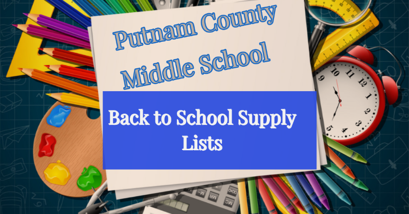 Putnam County R I Schools Middle School Back To School Supply Lists